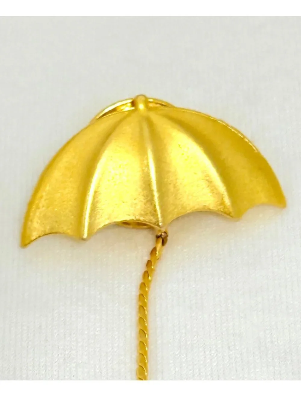 Vintage JJ Jonette Floating Clown Umbrella Brooch Pin 1980s Gold Tone Signed